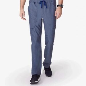 FIGS Cairo Cargo Scrub Pants in Heather Denim Men's Size Small